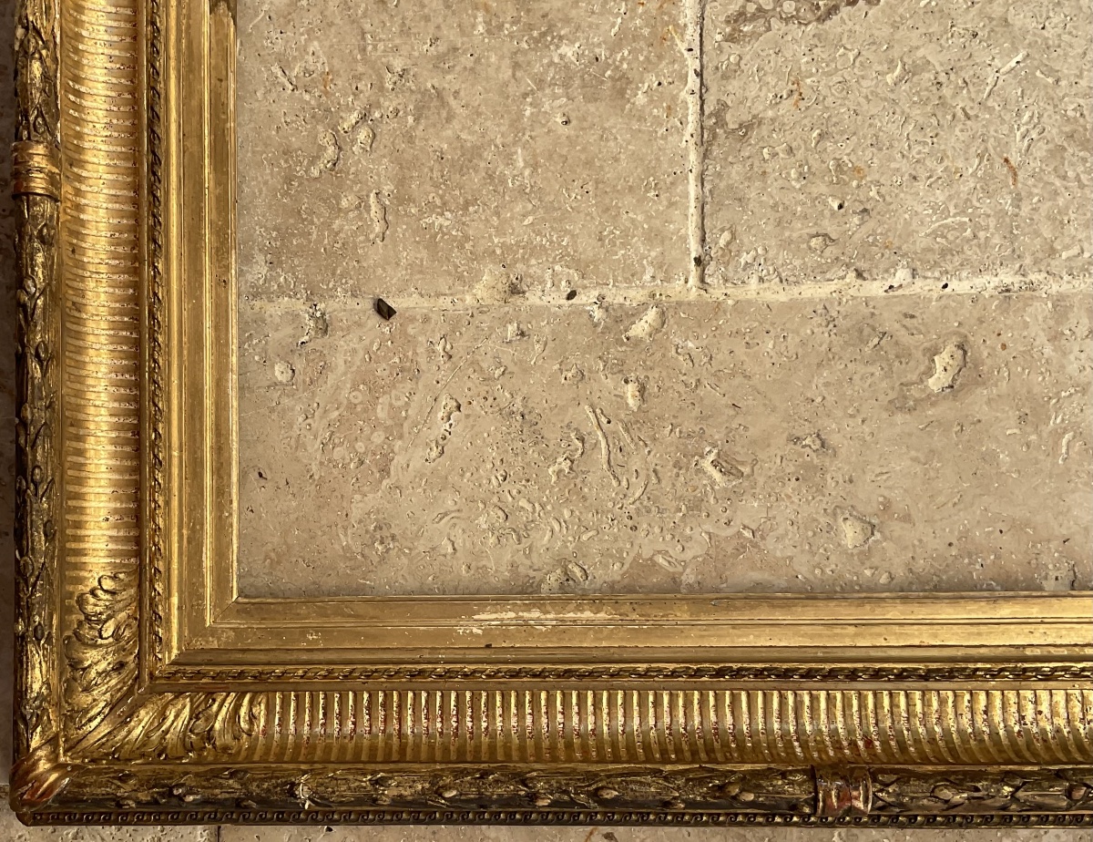19th-century Frame With Fluted Profile In The Barbizon Style; Standard 6f Size: 46 X 33 Cm -photo-4