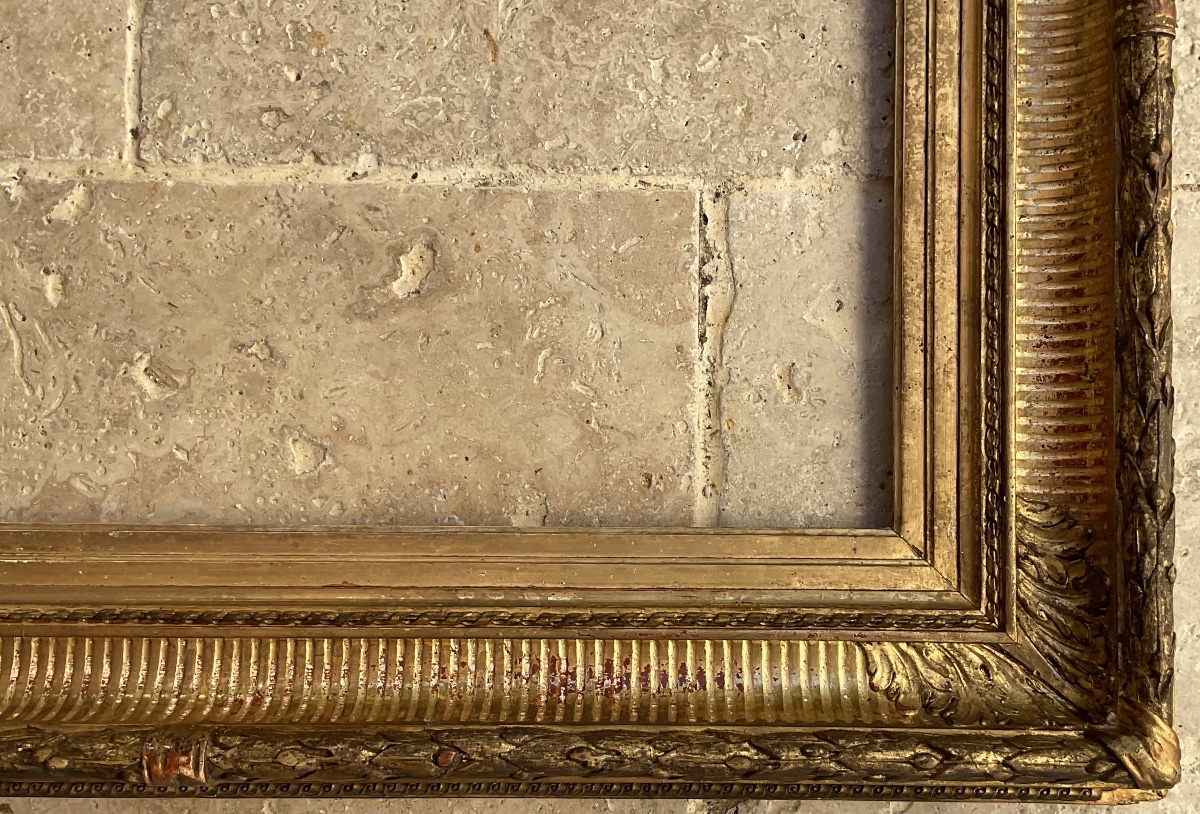 19th-century Frame With Fluted Profile In The Barbizon Style; Standard 6f Size: 46 X 33 Cm -photo-1
