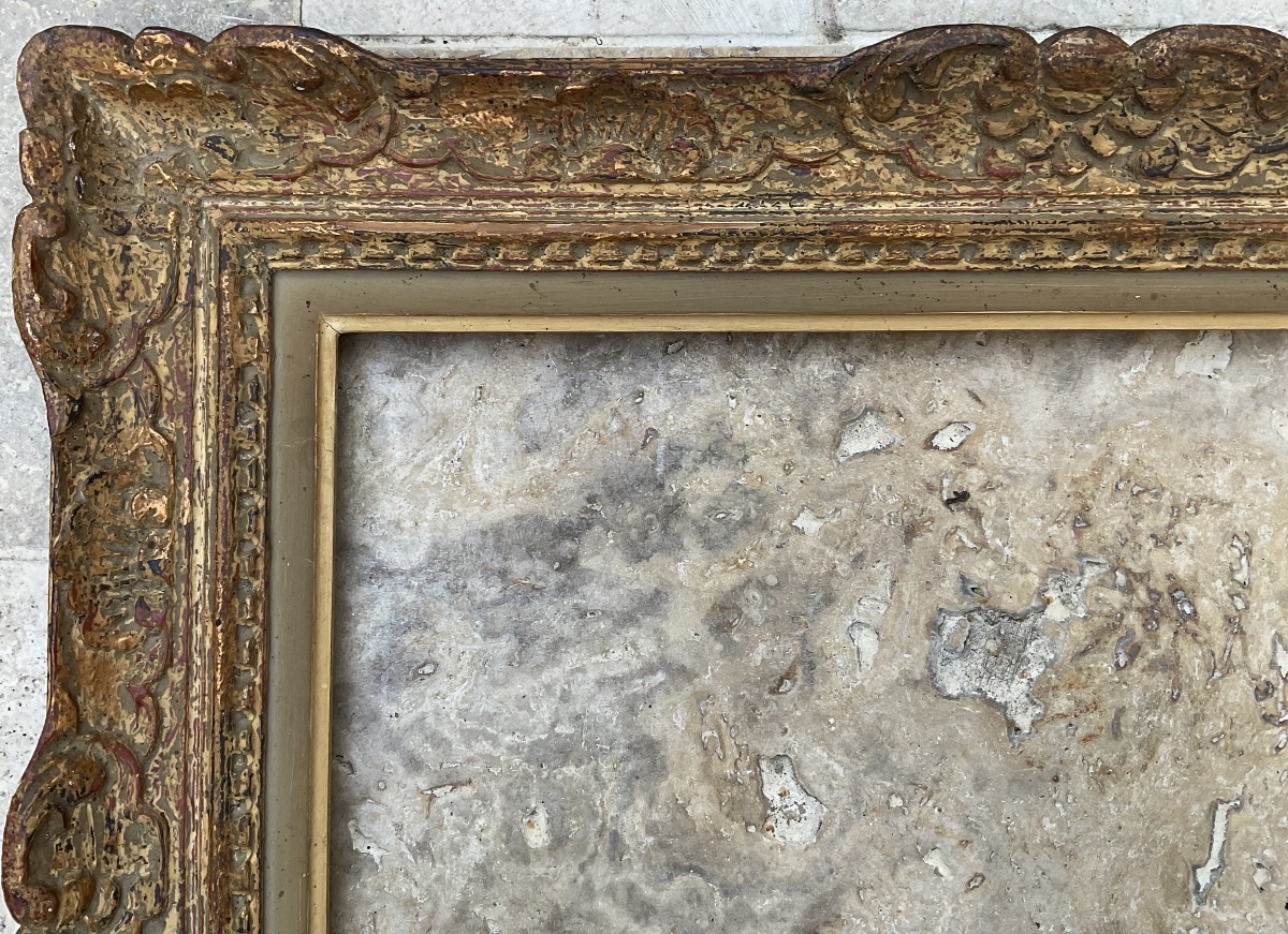CADRE MONTPARNASSE BOIS DIM 10F ORIGINAL 1930 LOUIS XIV FRAME 55x46 cm-photo-2