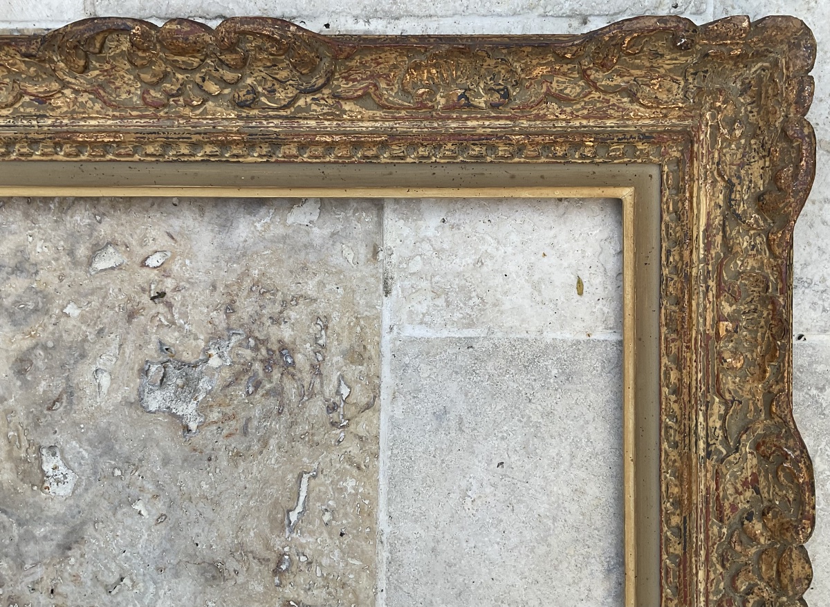 CADRE MONTPARNASSE BOIS DIM 10F ORIGINAL 1930 LOUIS XIV FRAME 55x46 cm-photo-3