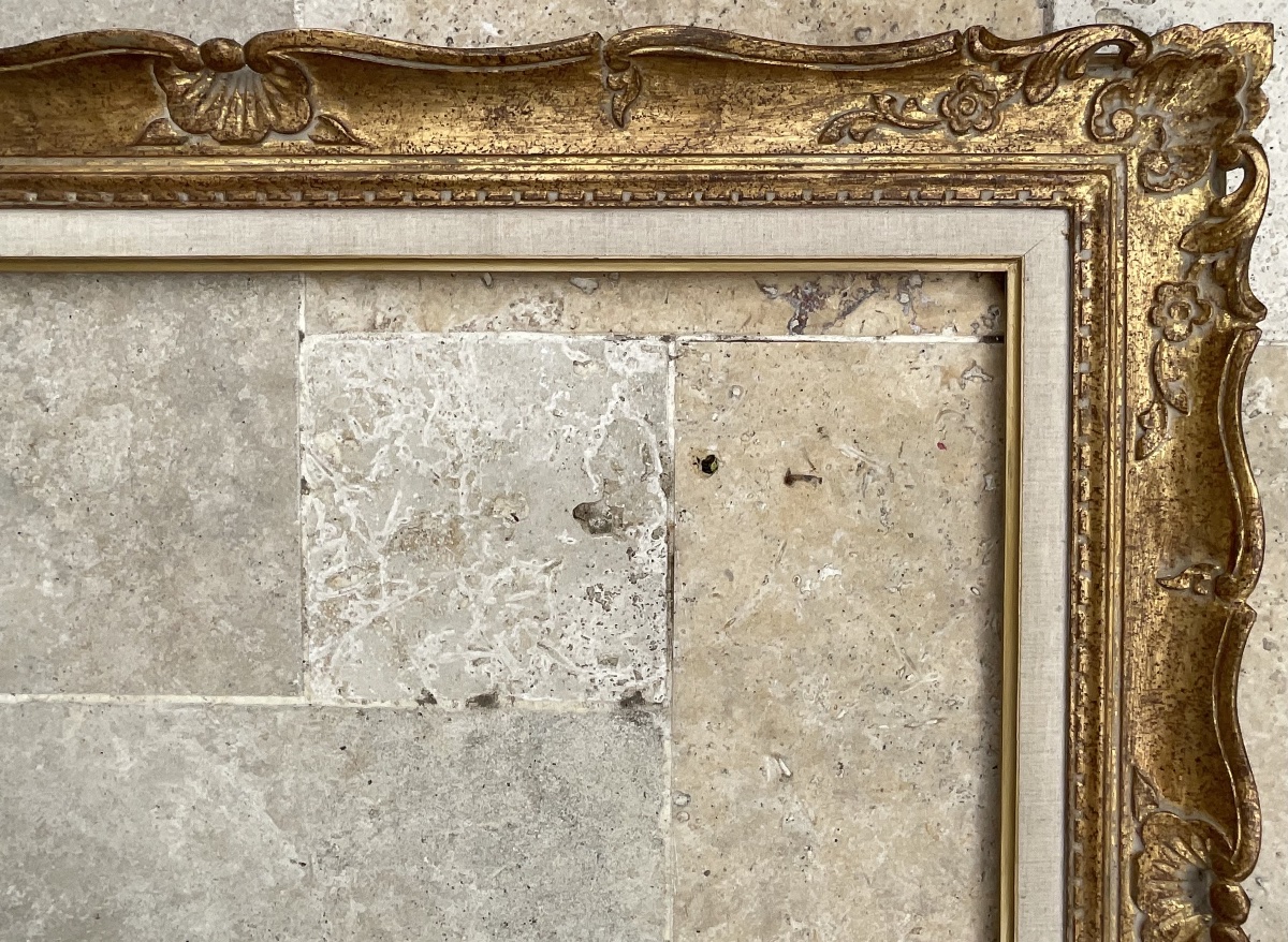 Louis XV Gilded Wooden Montparnasse Frame, Dim. 25f, Original 1930, 81 X 65 Cm-photo-3