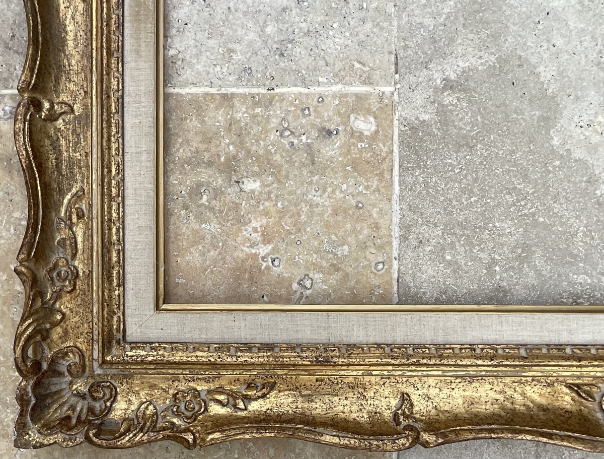 Louis XV Gilded Wooden Montparnasse Frame, Dim. 25f, Original 1930, 81 X 65 Cm-photo-4