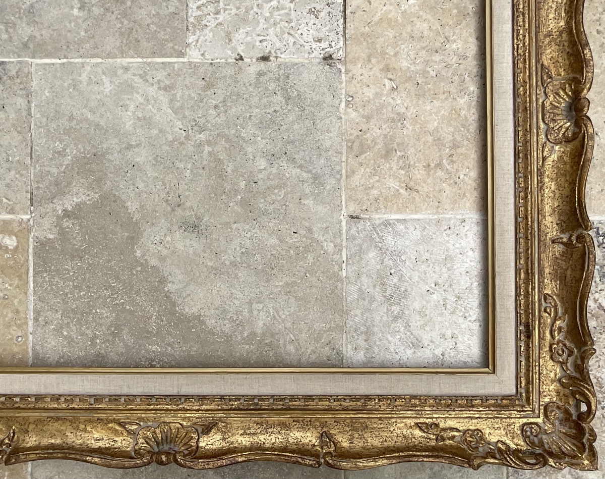 Louis XV Gilded Wooden Montparnasse Frame, Dim. 25f, Original 1930, 81 X 65 Cm-photo-1