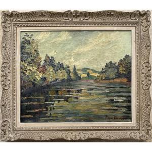 Pierre Dumont Painting, Banks Of The Seine 