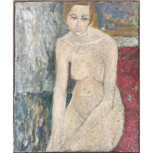 ALAIN BONNEFOIT TABLEAU PEINTURE ORIGINALE 1980 MODÈLE NU FEMININ 