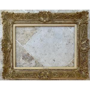 Montparnasse Frame, Sculpted In The Louis XIV Style, Wood And Stucco Profile, Dim 10p