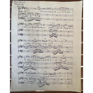 MICHEL MAURICE LÉVY PARTITION MANUSCRITE 1955 COMPOSITEUR BETOVE DÉDICACÉE