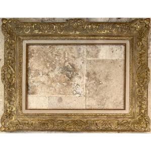 19th-century Louis XIV-style Carved All-wood Frame, 10p, French Frame, 55 X 38 Cm