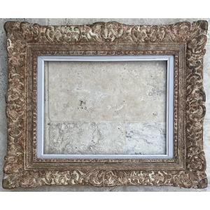 Montparnasse Frame, 1930, Louis XIV Style, Wood And Stucco, Dim 5f - 35 X 27 Cm