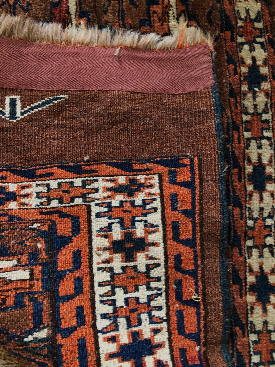 Early 20th Century Handmade Yomud Turkmen Carpet-photo-3