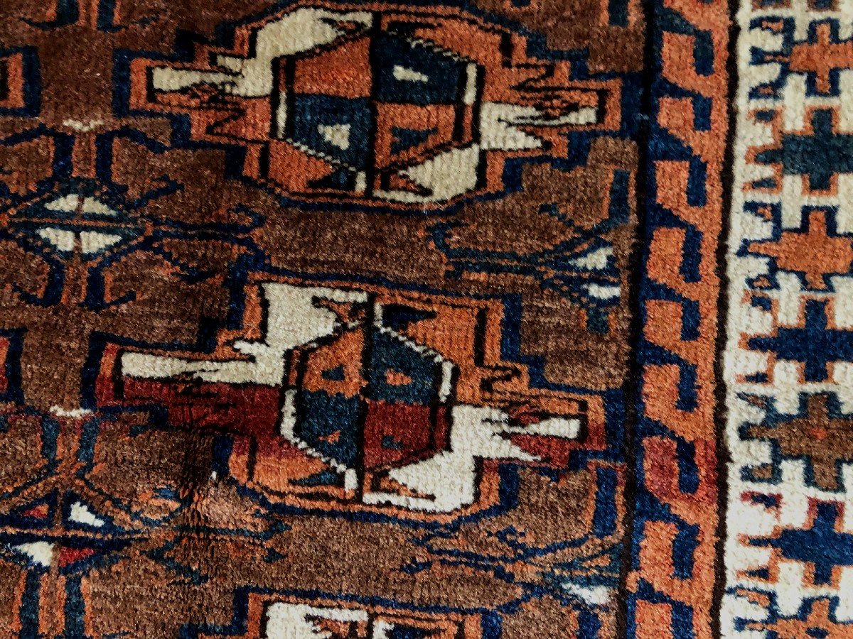 Early 20th Century Handmade Yomud Turkmen Carpet-photo-2