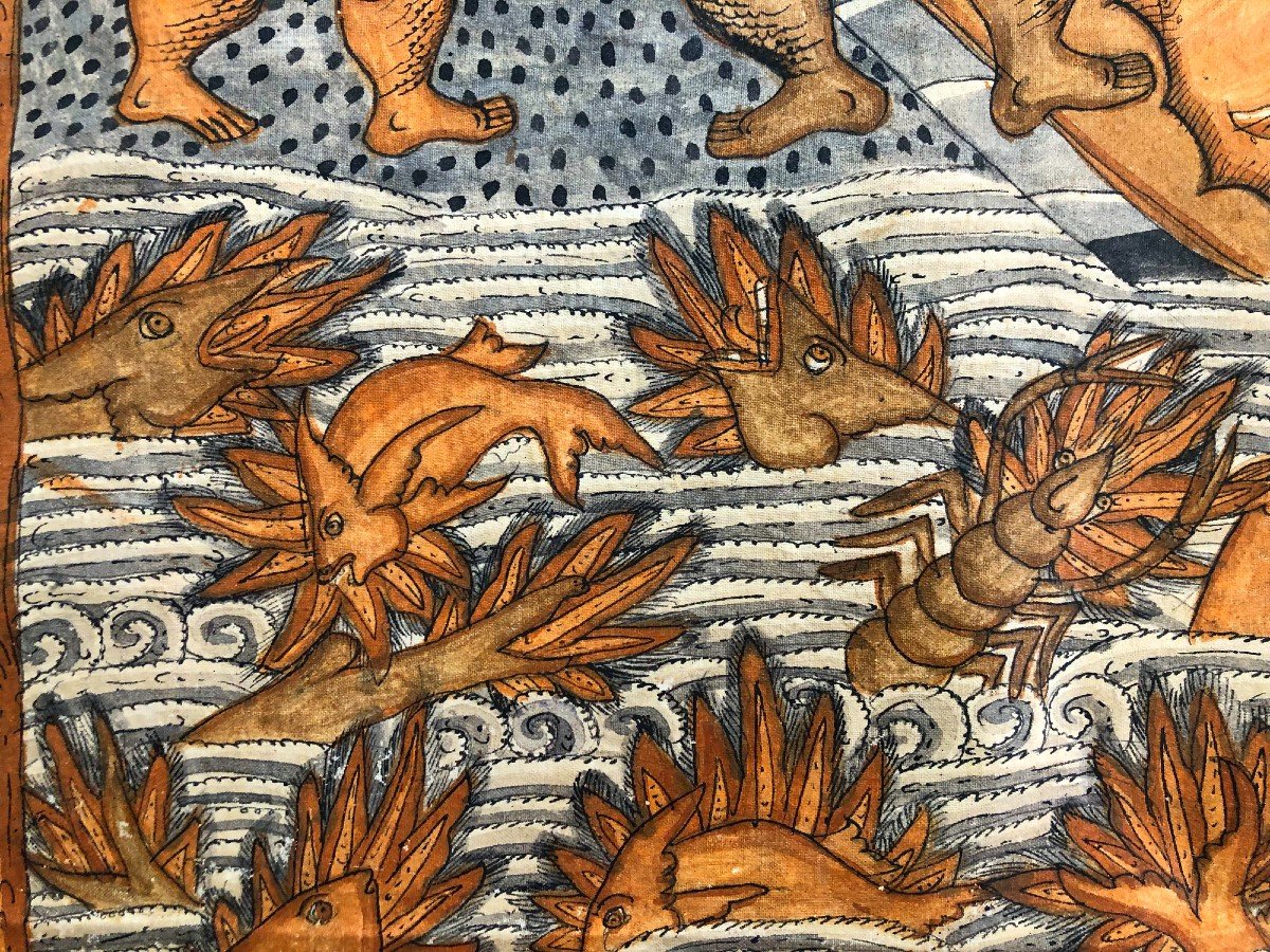 Large Kamasan Balinese Tabing Early XX-photo-2