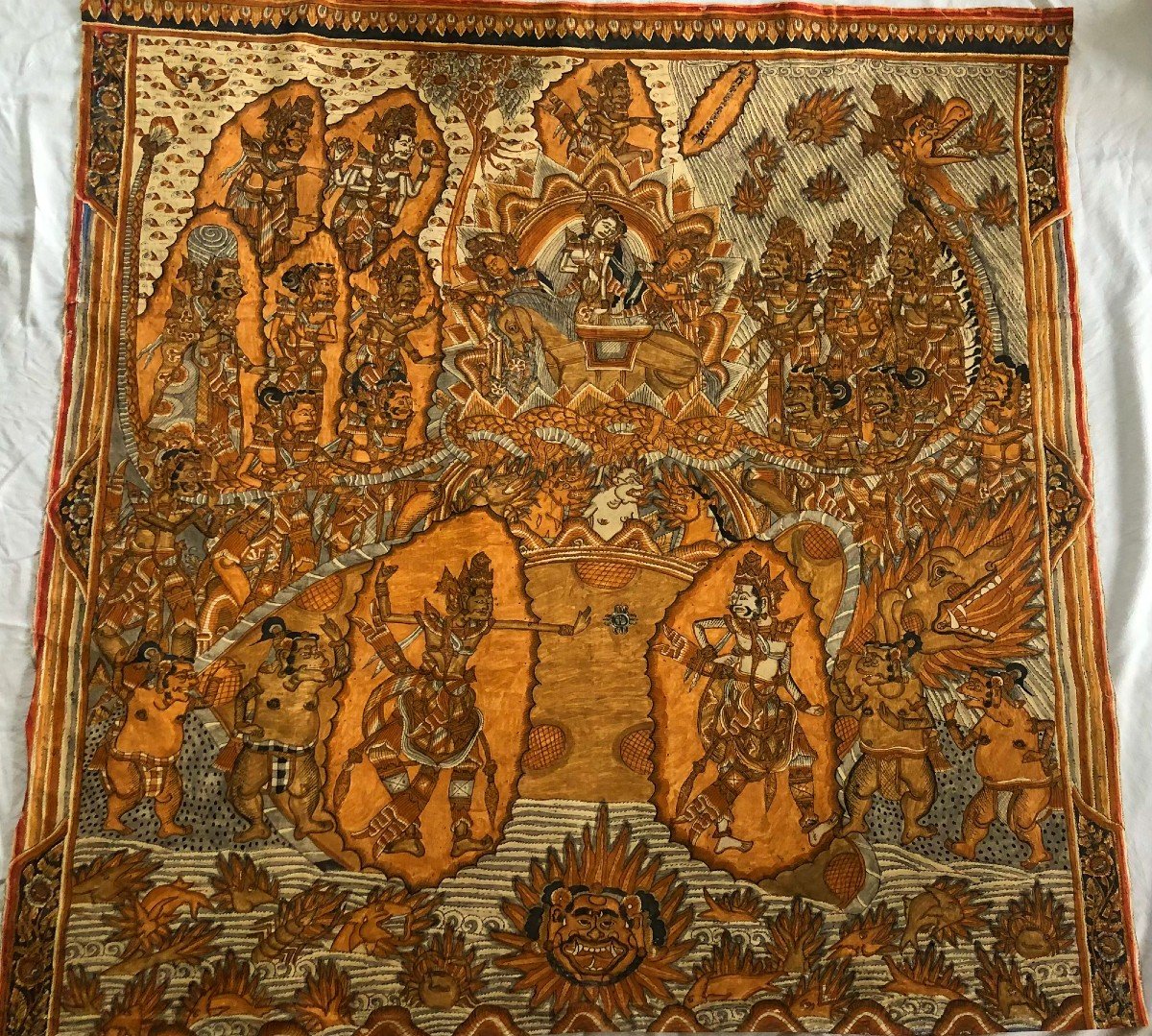 Large Kamasan Balinese Tabing Early XX