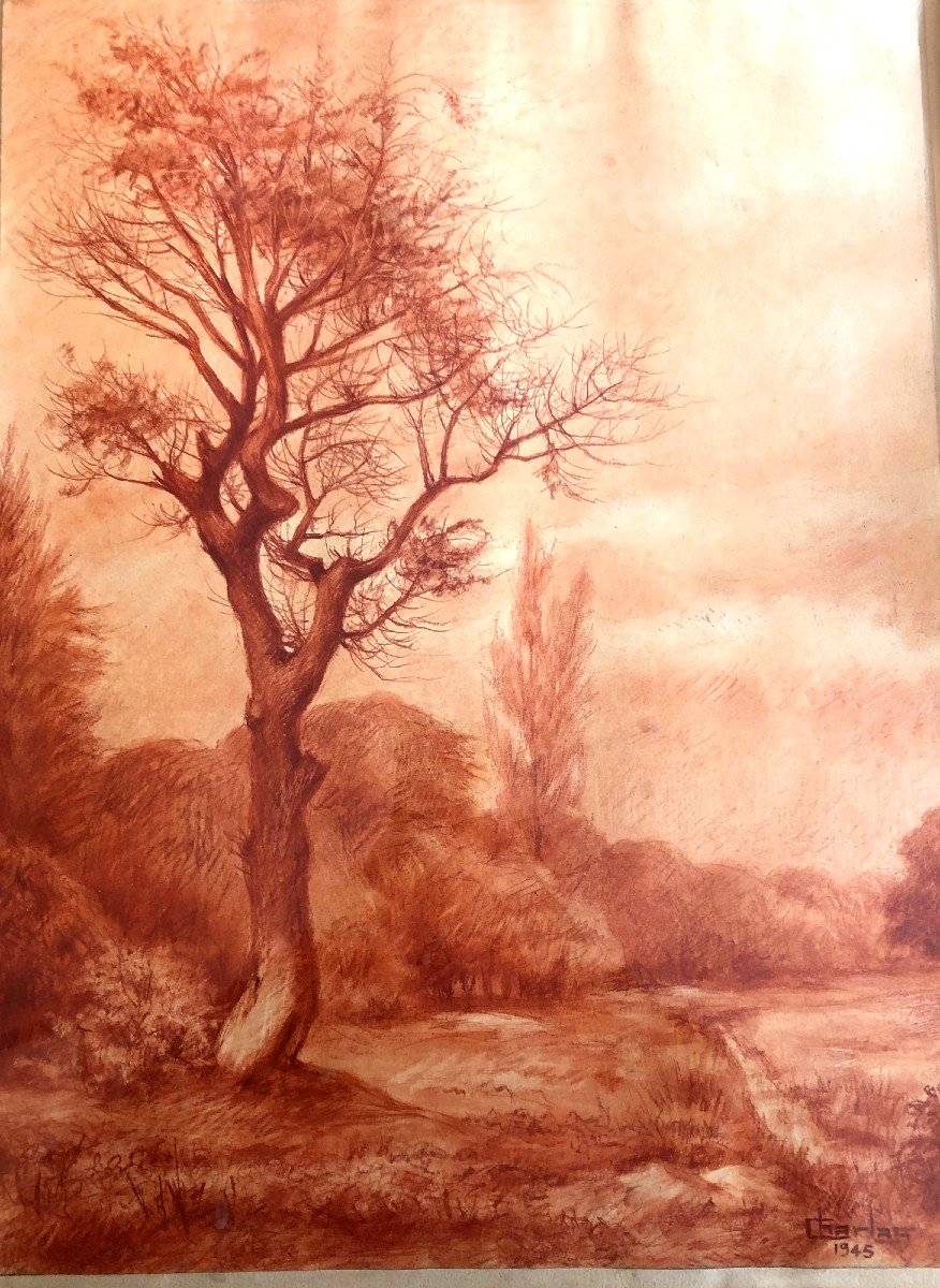 Sanguine Landscape By Jacques Charlas 1945