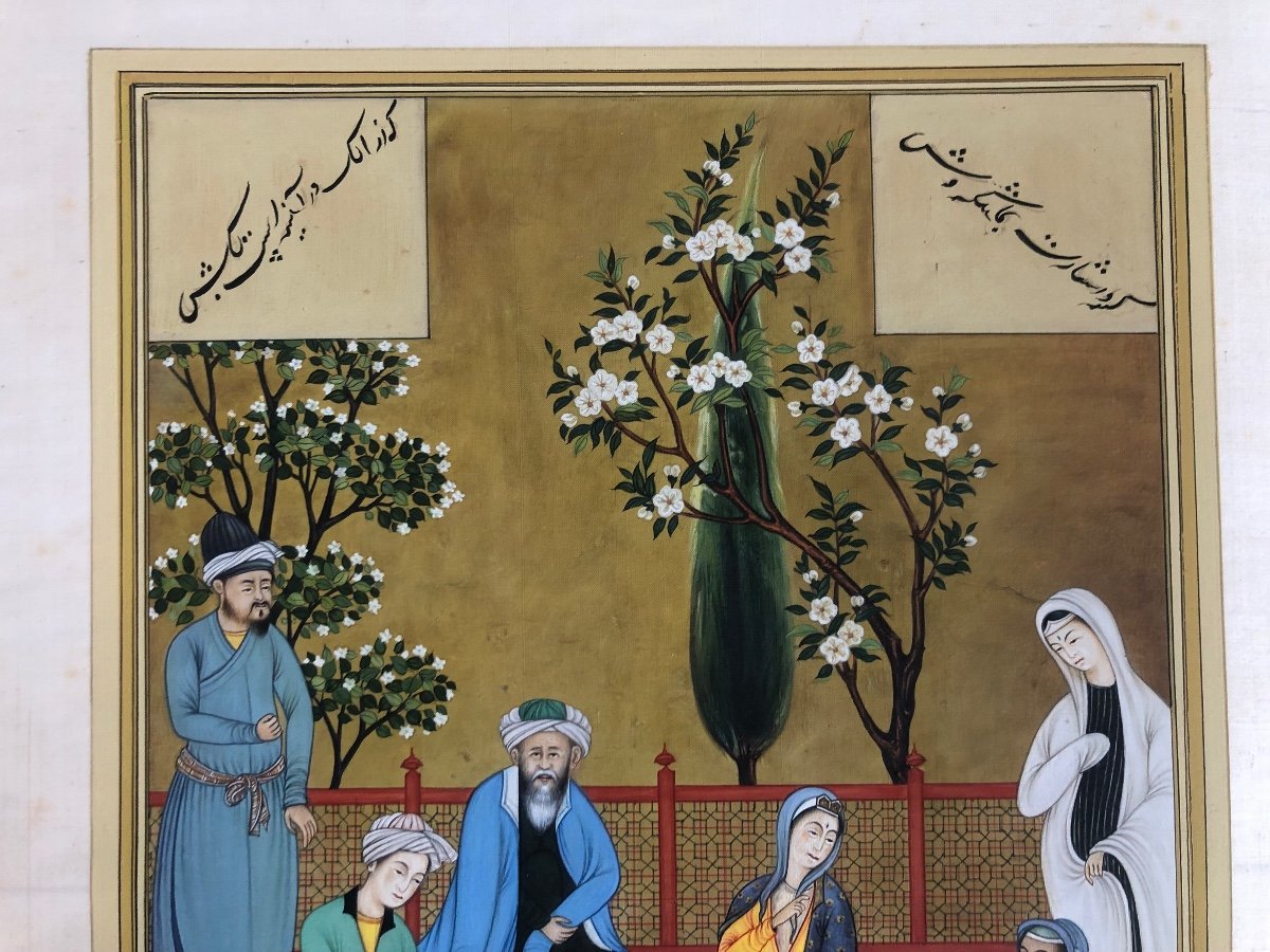 La Dame Et Le Banquier Peinture Persane XV Copie XX-photo-3