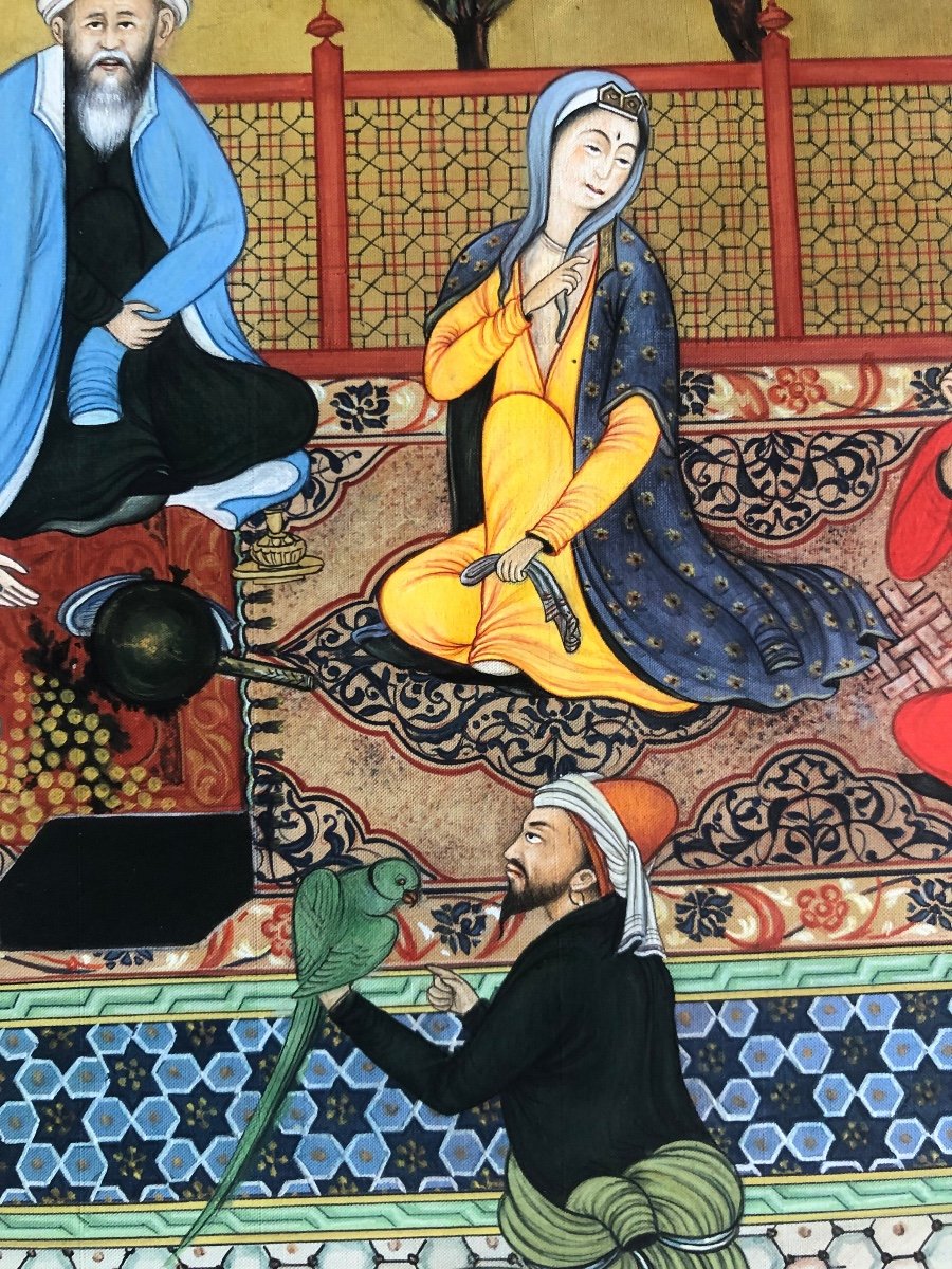 La Dame Et Le Banquier Peinture Persane XV Copie XX-photo-6