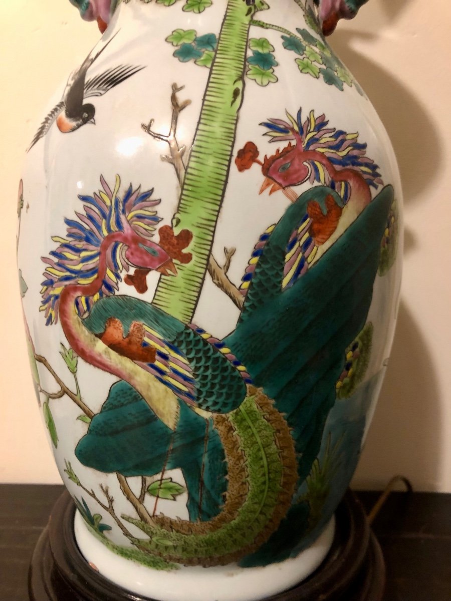 Canton Famille Verte Lamp Base China XX-photo-2
