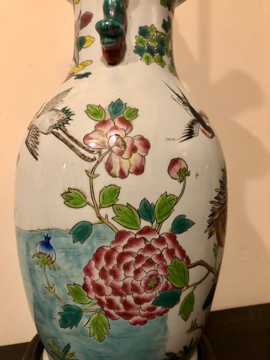 Canton Famille Verte Lamp Base China XX-photo-4