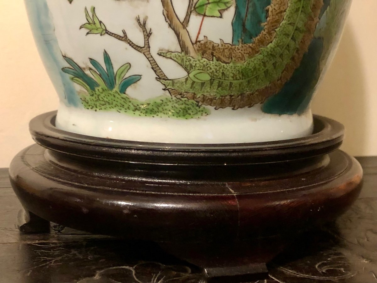 Canton Famille Verte Lamp Base China XX-photo-8