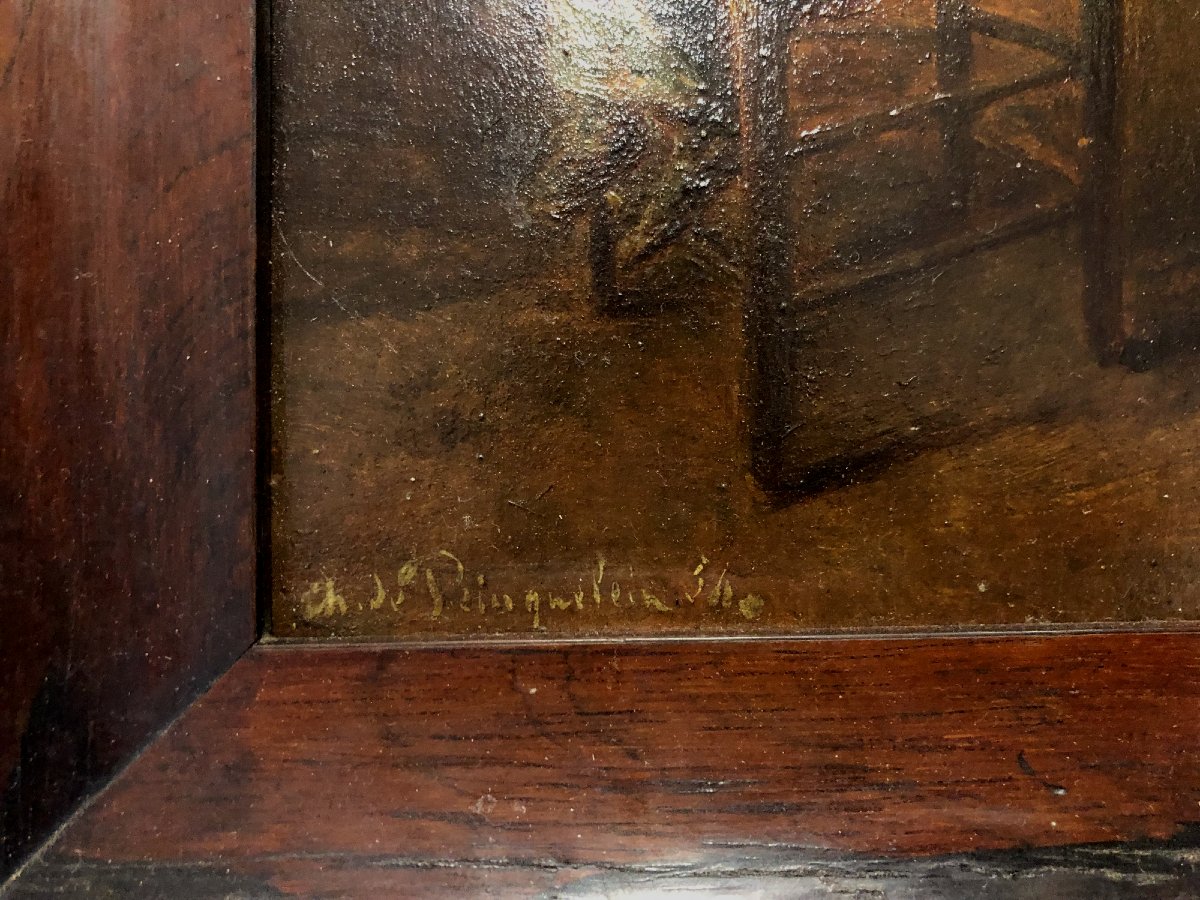 Jeune Poulbot Dans Sa Cuisine, Huile Sur Bois Vers 1860-photo-2