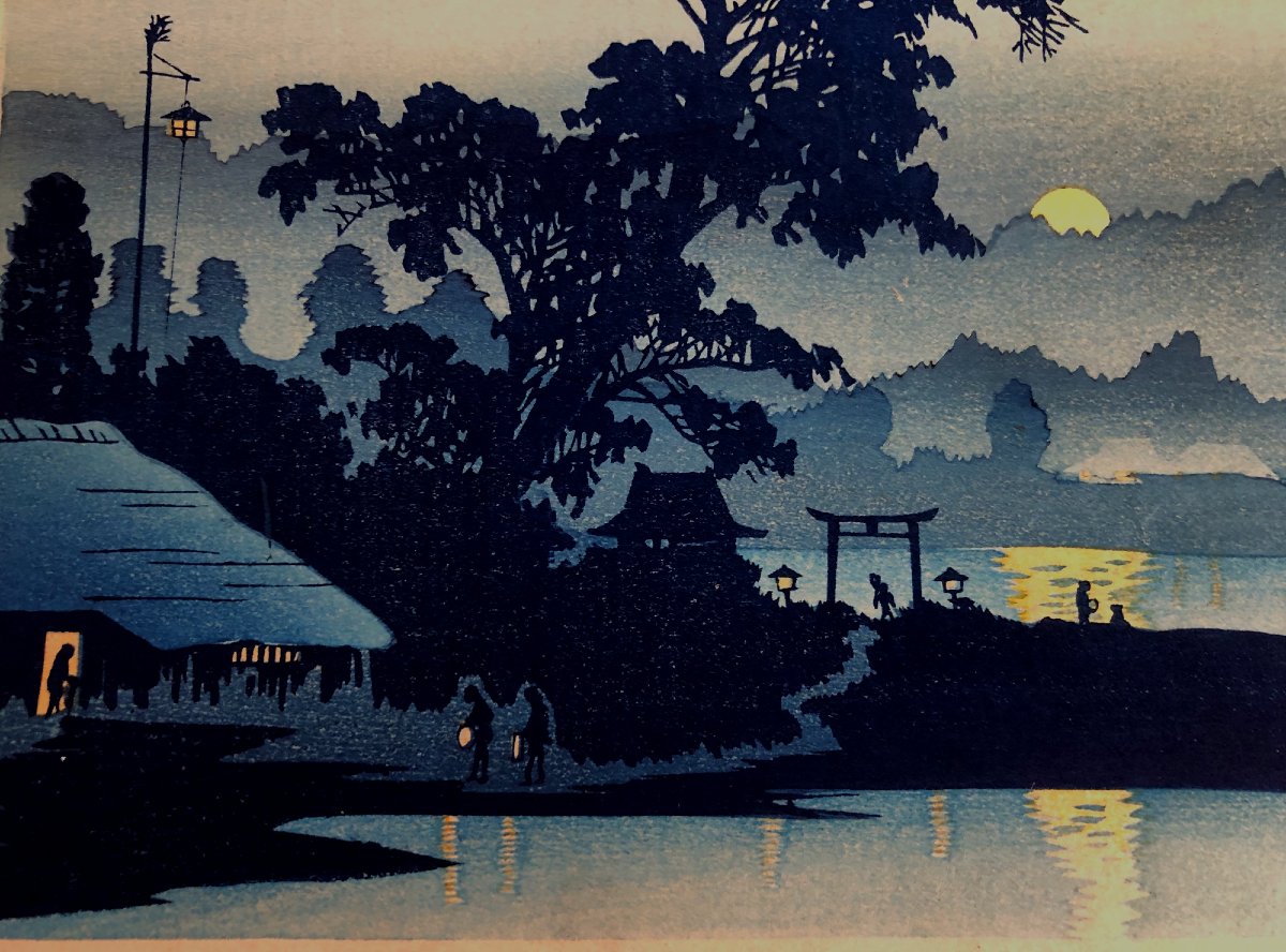 Woodcut By Takahashi Hiroaki (shotei) Before 1923 -photo-1