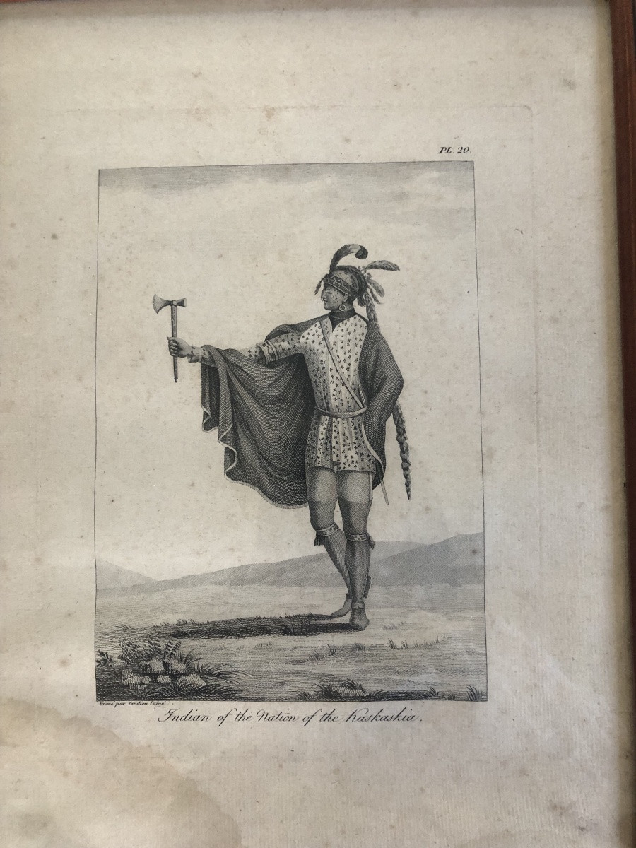 Gravure Indien De La Nation Kaskaskia XVIII Tardieu L’ainee-photo-2