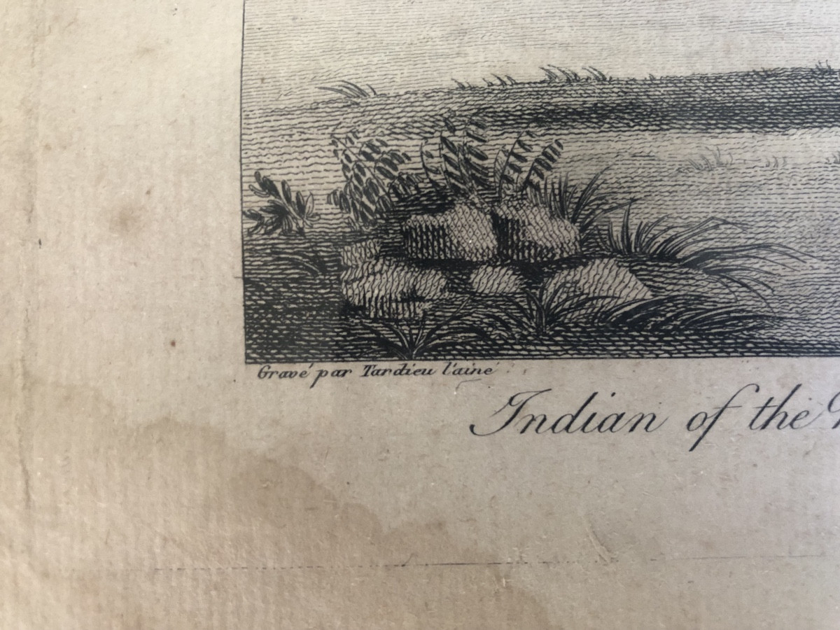 Gravure Indien De La Nation Kaskaskia XVIII Tardieu L’ainee-photo-1