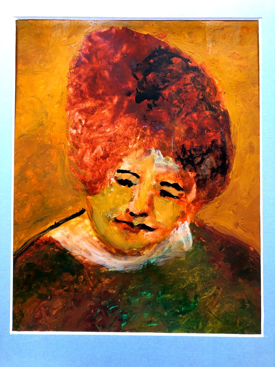 Portrait de femme rousse Yves Motti 1949-2017-photo-4