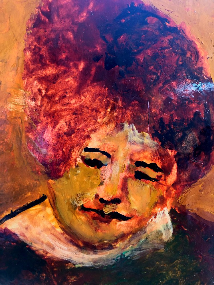 Portrait de femme rousse Yves Motti 1949-2017-photo-1