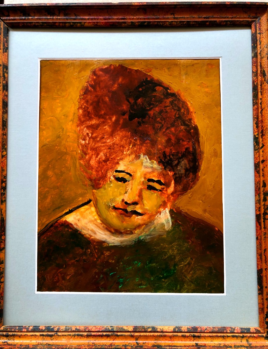 Portrait de femme rousse Yves Motti 1949-2017