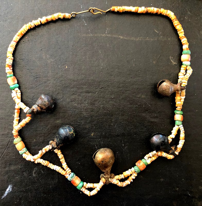 Tairona Necklace 8th-16th Century Turquoise, Shells, Carnelian And Gold Tumbaga-photo-3