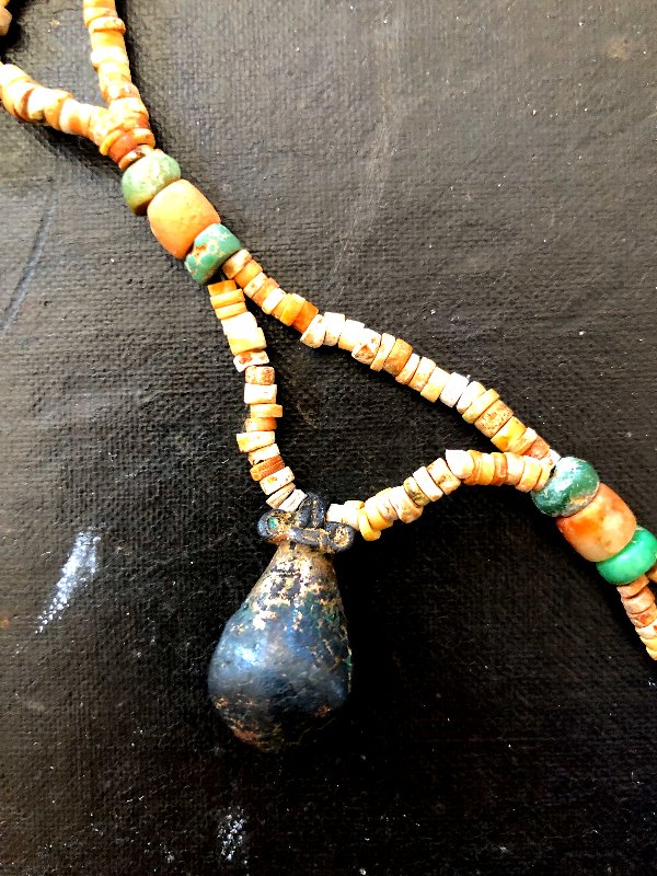 Tairona Necklace 8th-16th Century Turquoise, Shells, Carnelian And Gold Tumbaga-photo-1