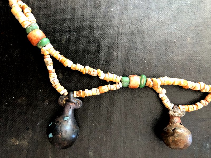 Tairona Necklace 8th-16th Century Turquoise, Shells, Carnelian And Gold Tumbaga-photo-2