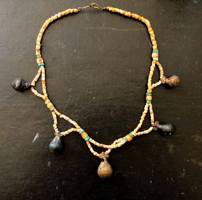 Tairona Necklace 8th-16th Century Turquoise, Shells, Carnelian And Gold Tumbaga