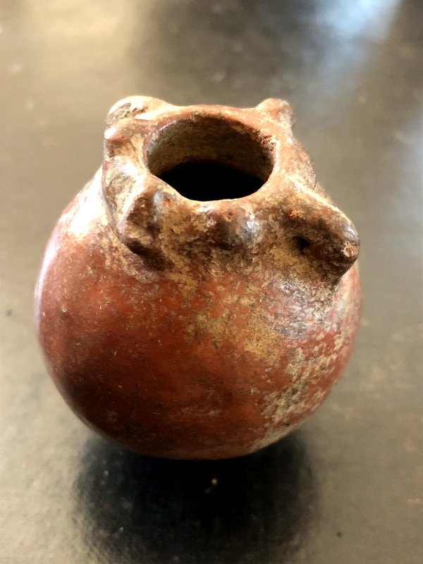 Miniature Patinated Maté Cup Pre-columbian Ecuador 750-1500 Ad-photo-2