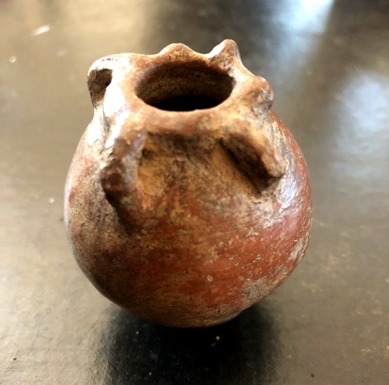 Miniature Patinated Maté Cup Pre-columbian Ecuador 750-1500 Ad-photo-1