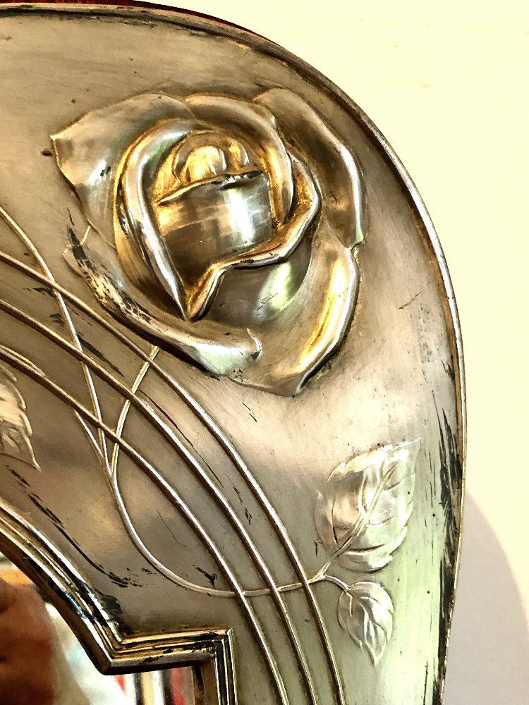 Miroir d'après la Rose de Charles Rennie Mackintosh, époque Art Nouveau Sécession-photo-3