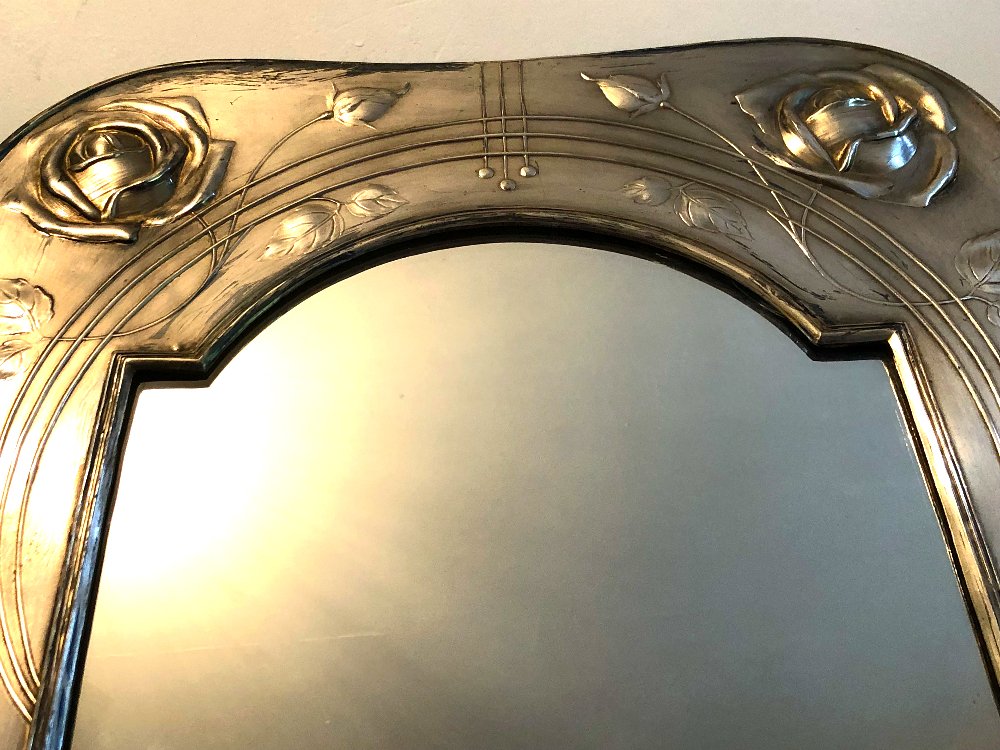 Miroir d'après la Rose de Charles Rennie Mackintosh, époque Art Nouveau Sécession-photo-4