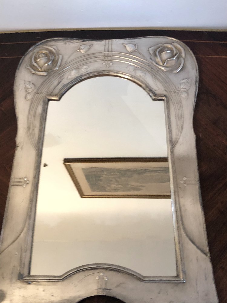 Miroir d'après la Rose de Charles Rennie Mackintosh, époque Art Nouveau Sécession-photo-1