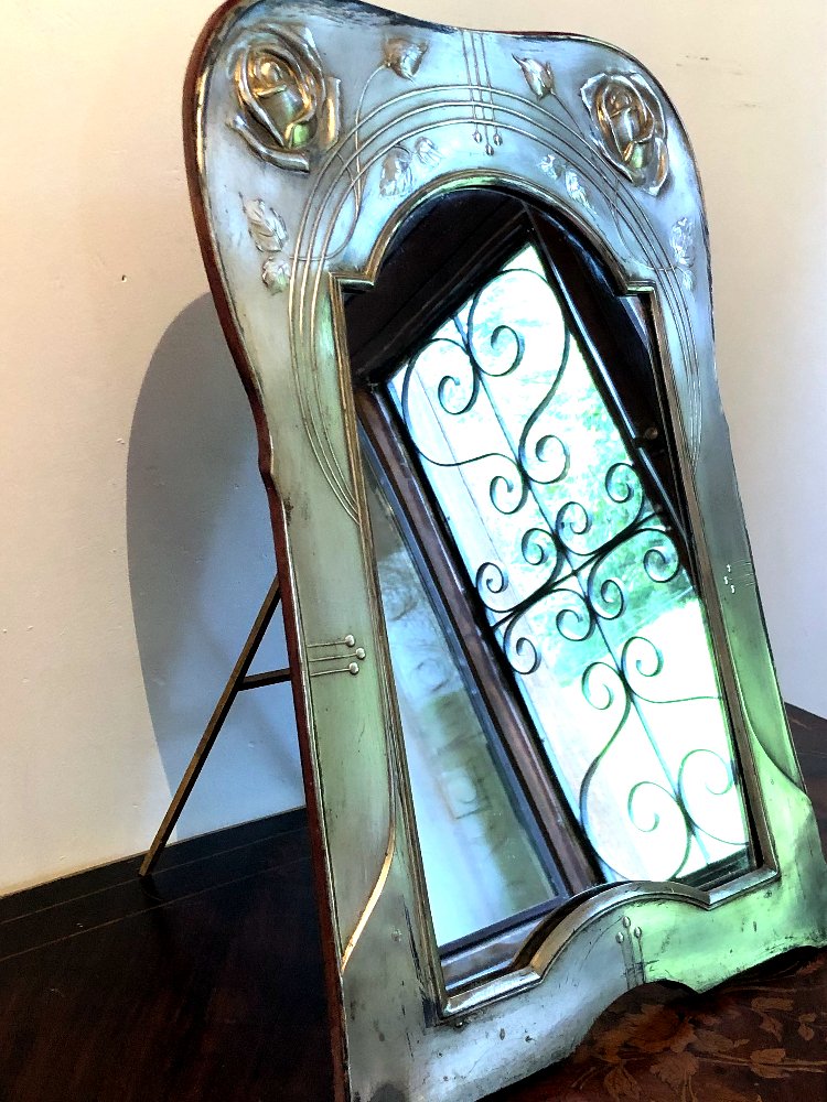 Miroir d'après la Rose de Charles Rennie Mackintosh, époque Art Nouveau Sécession-photo-2