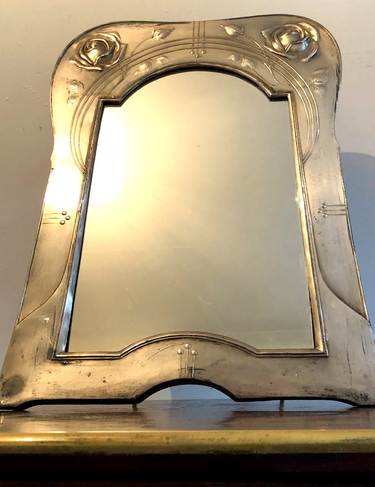 Miroir d'après la Rose de Charles Rennie Mackintosh, époque Art Nouveau Sécession-photo-5