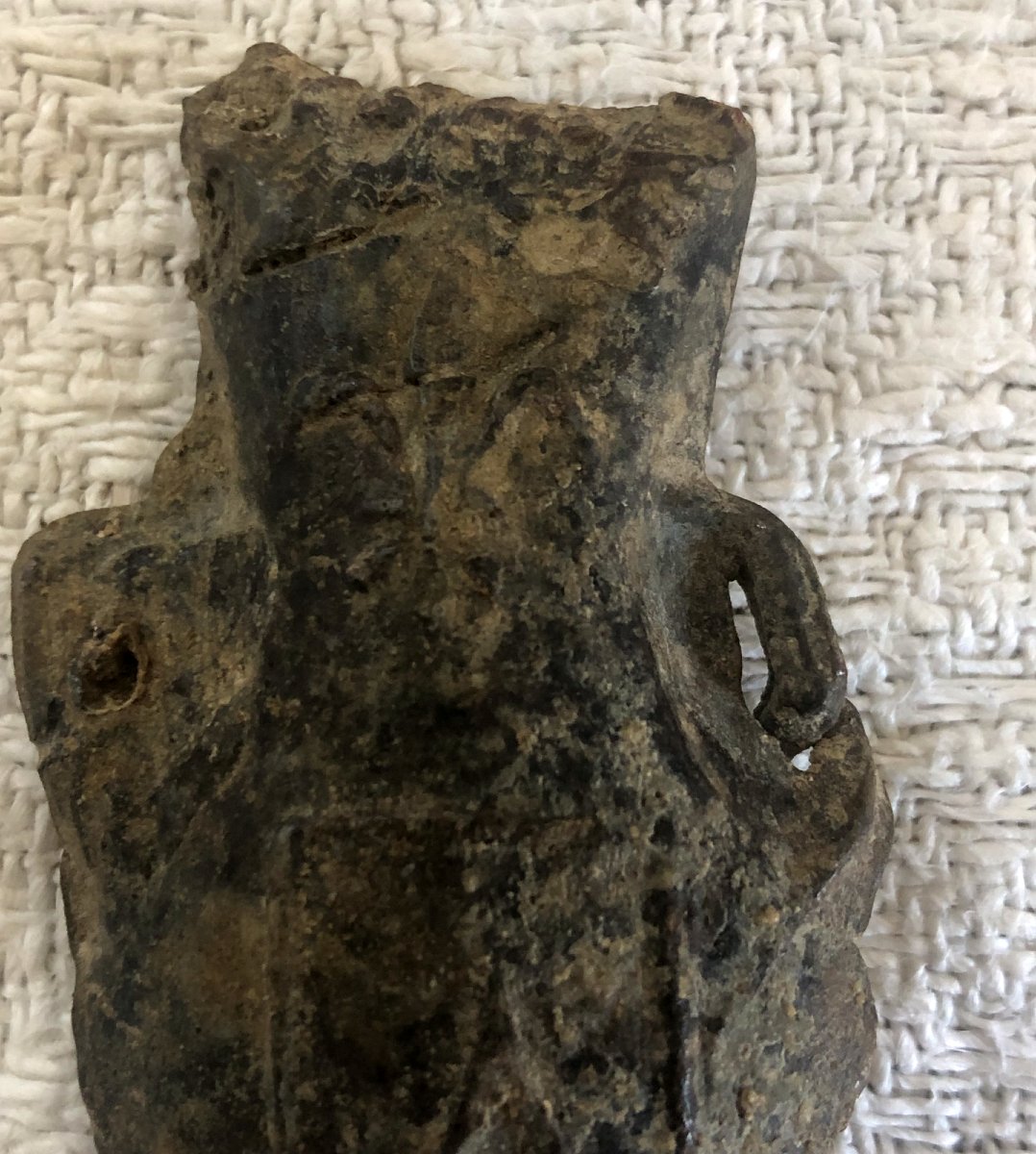 Medieval Pilgrim's Ampoule With The Bethlehem Cross And Fleur-de-lis-photo-2