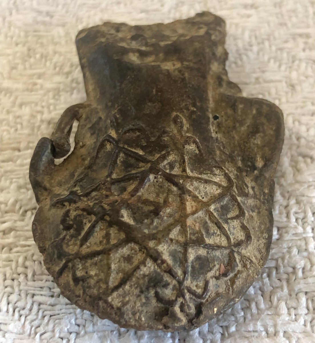 Medieval Pilgrim's Ampoule With The Bethlehem Cross And Fleur-de-lis-photo-4