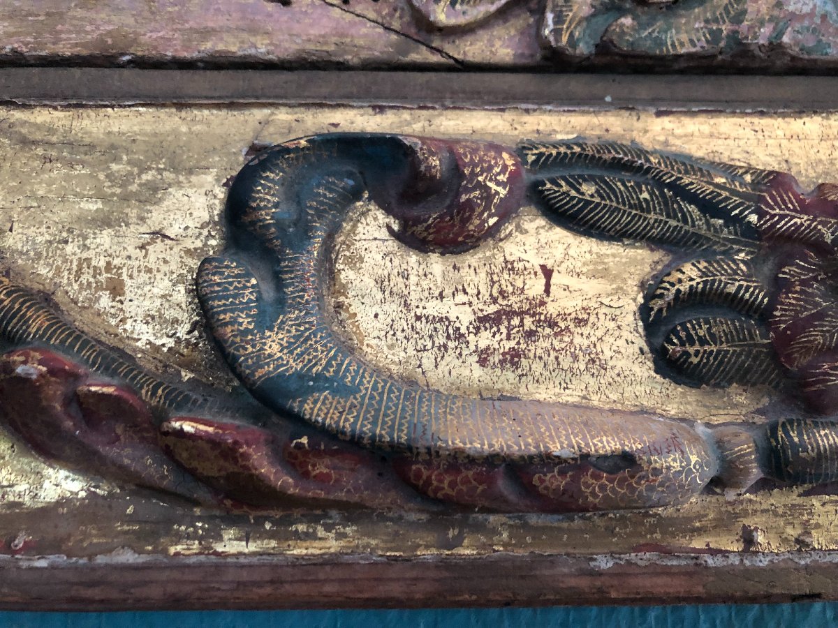 Supraport baroque orné d'angelots Espagne XVII-photo-3