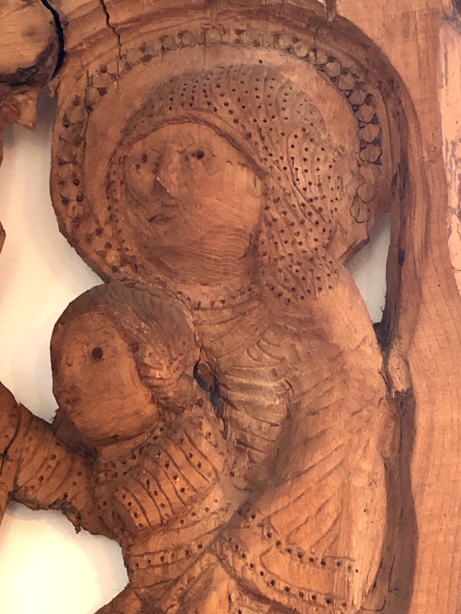 20th Century Basque-béarnaise Wood Sculpture, The Adoration Of The Magi, From St. Lazarus Cathedral, Autun -photo-2
