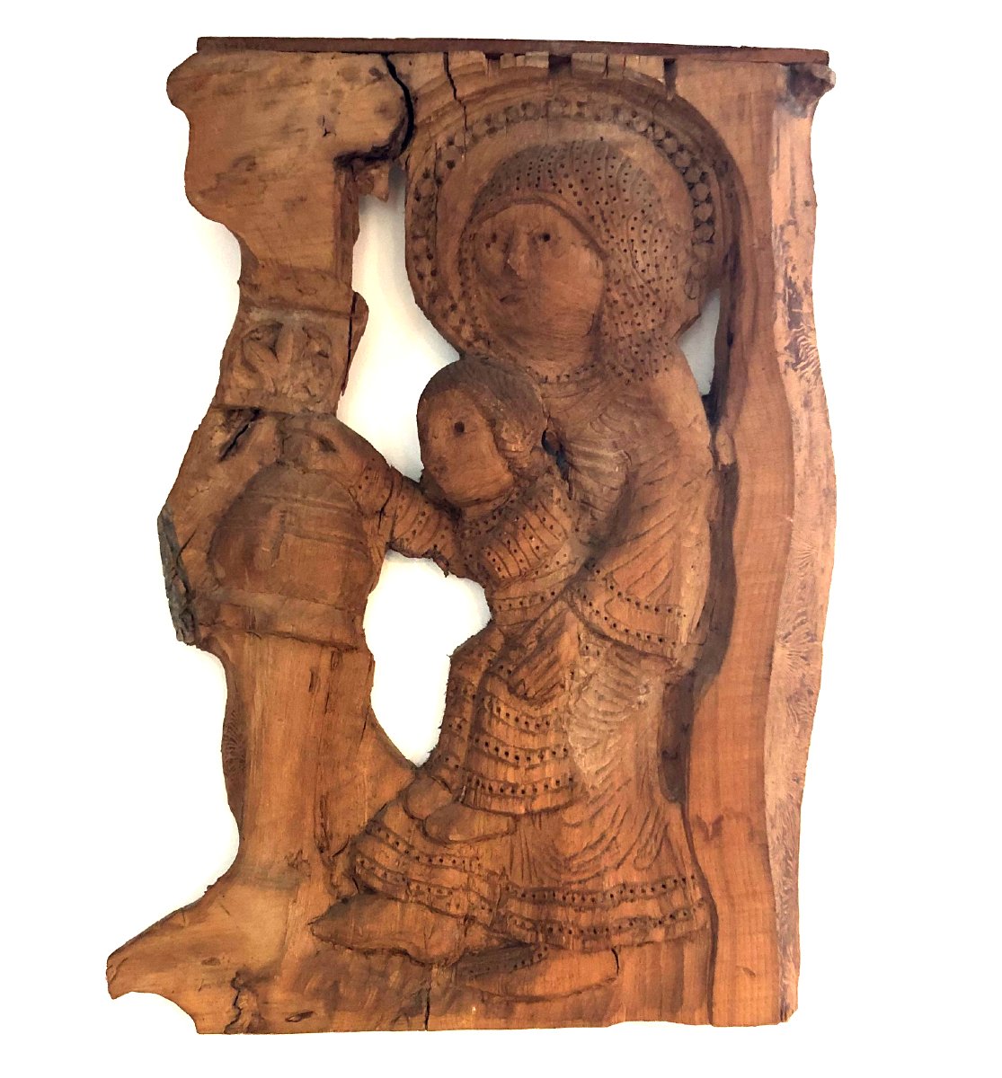 20th Century Basque-béarnaise Wood Sculpture, The Adoration Of The Magi, From St. Lazarus Cathedral, Autun -photo-4