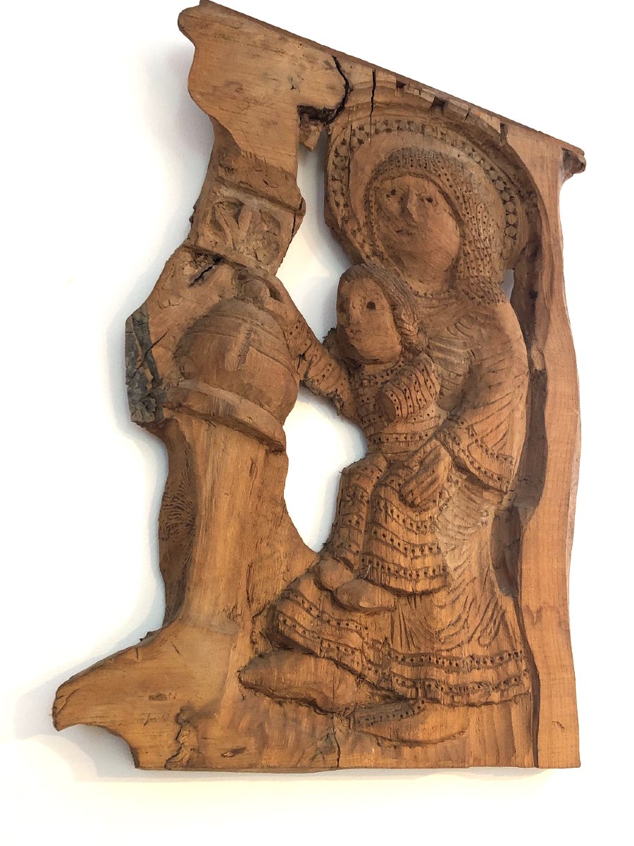 20th Century Basque-béarnaise Wood Sculpture, The Adoration Of The Magi, From St. Lazarus Cathedral, Autun -photo-5