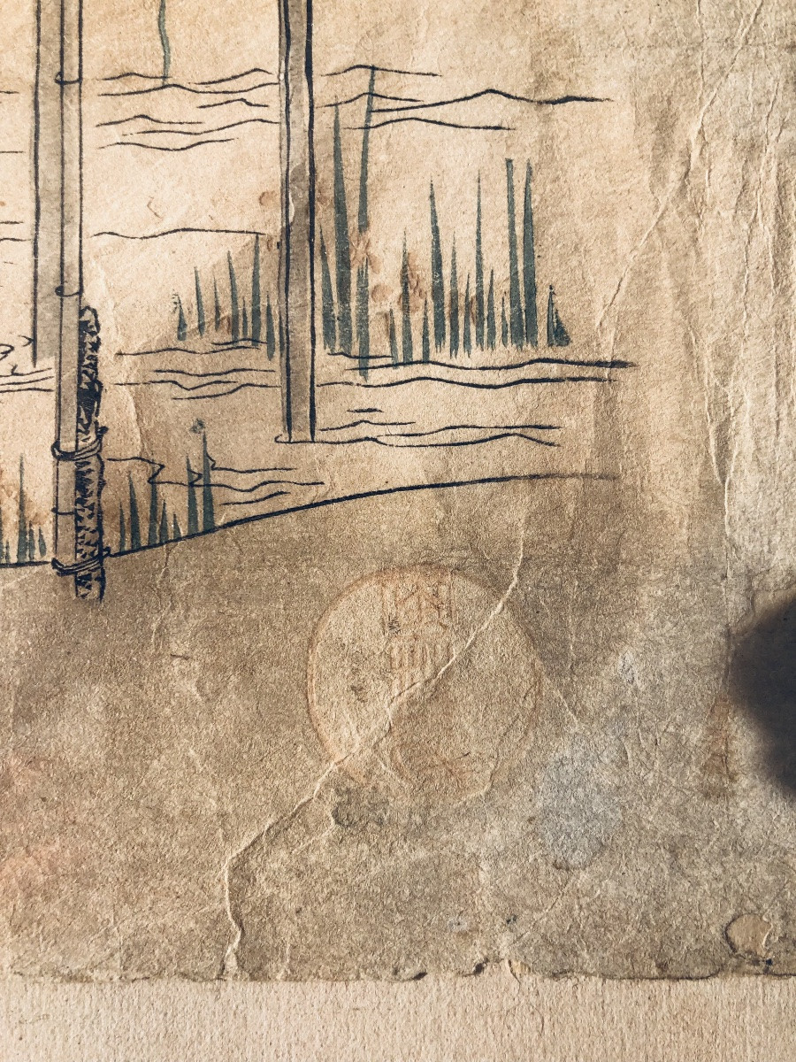 "wisteria Viewing At The Kameido Tenman Shrine" 1820 Hokusai-photo-2