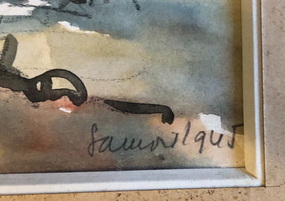 Watercolour By Marguerite Bermond, 1945-photo-3