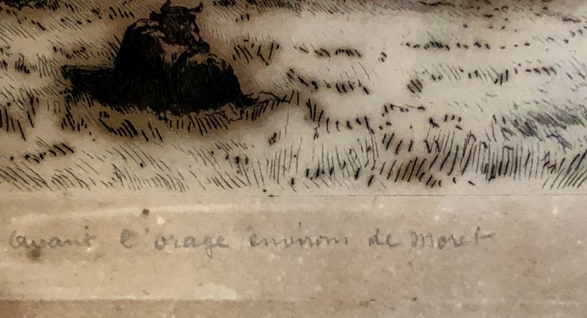  Etching The Banks Of The Loing By Théophile-narcisse Chauvel 1878 Barbizon School-photo-1